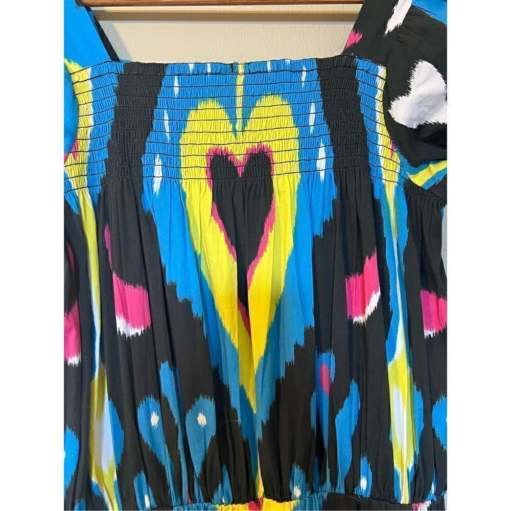 Sheridan French Women’s Size Medium Isabel Maxi Dress Black Blue Heart Ikat NWOT - Picture 10 of 14